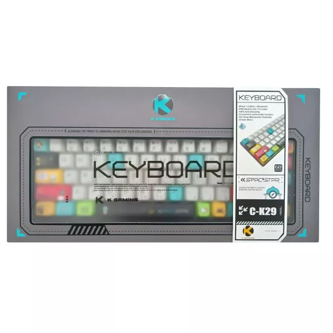 Space Star Tri-Mode Gaming Keyboard – Cream Blue C-K29-CB